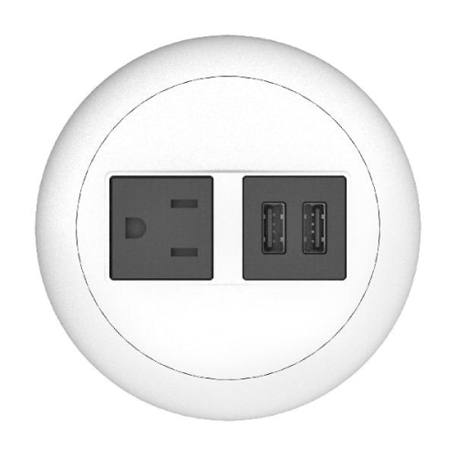 Raffel Dome Power Station, 1 AC Outlet and 2 USB-A Charging Ports, White